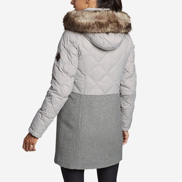 Eddie Bauer Lanely Hybrid Down Parka Jacket Gray - Picture 2 of 16